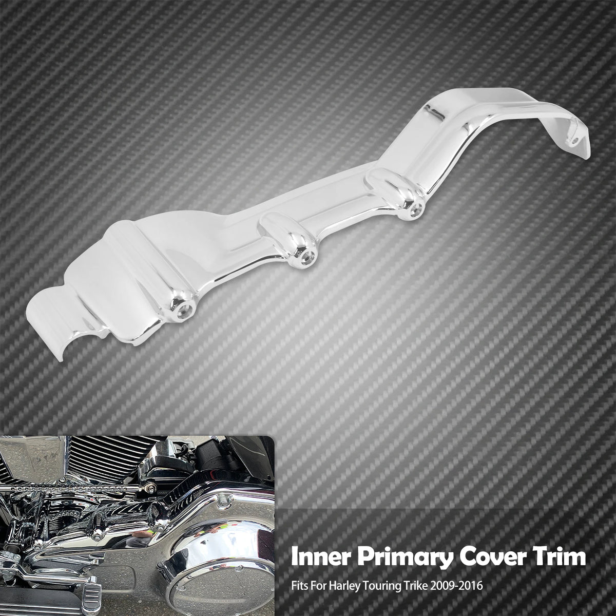 Cache primaire intérieur chromé pour Harley-Davidson Touring, Road King, Road Glide, Street Glide, Electra Glide, Trike 2009-2016 – photo 7/7
