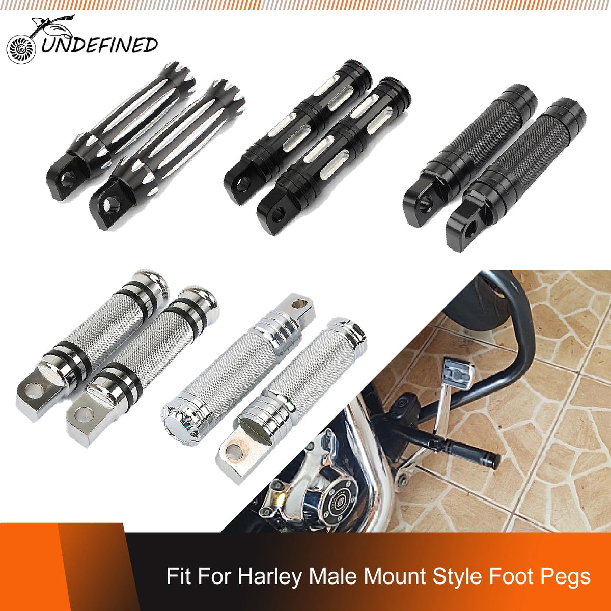 Repose-pieds / repose-pieds passager pour Harley-Davidson Sportster XL883 1200 48 Heritage Touring Street Glide Softail Dyna – photo 1/20