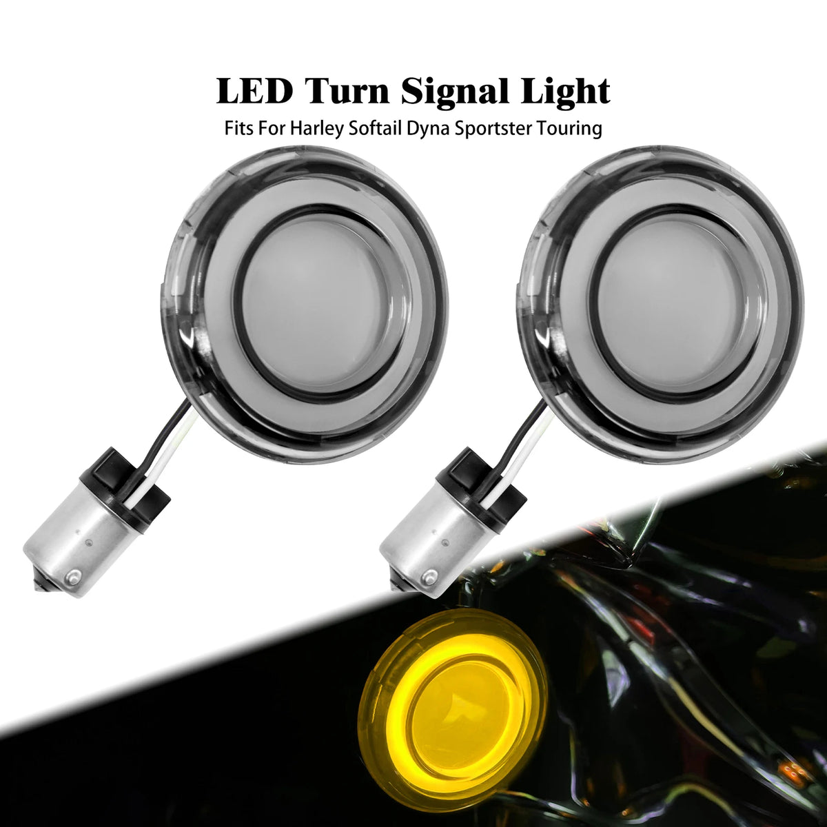 Clignotant LED rond style bullet pour moto Harley-Davidson - vue 7