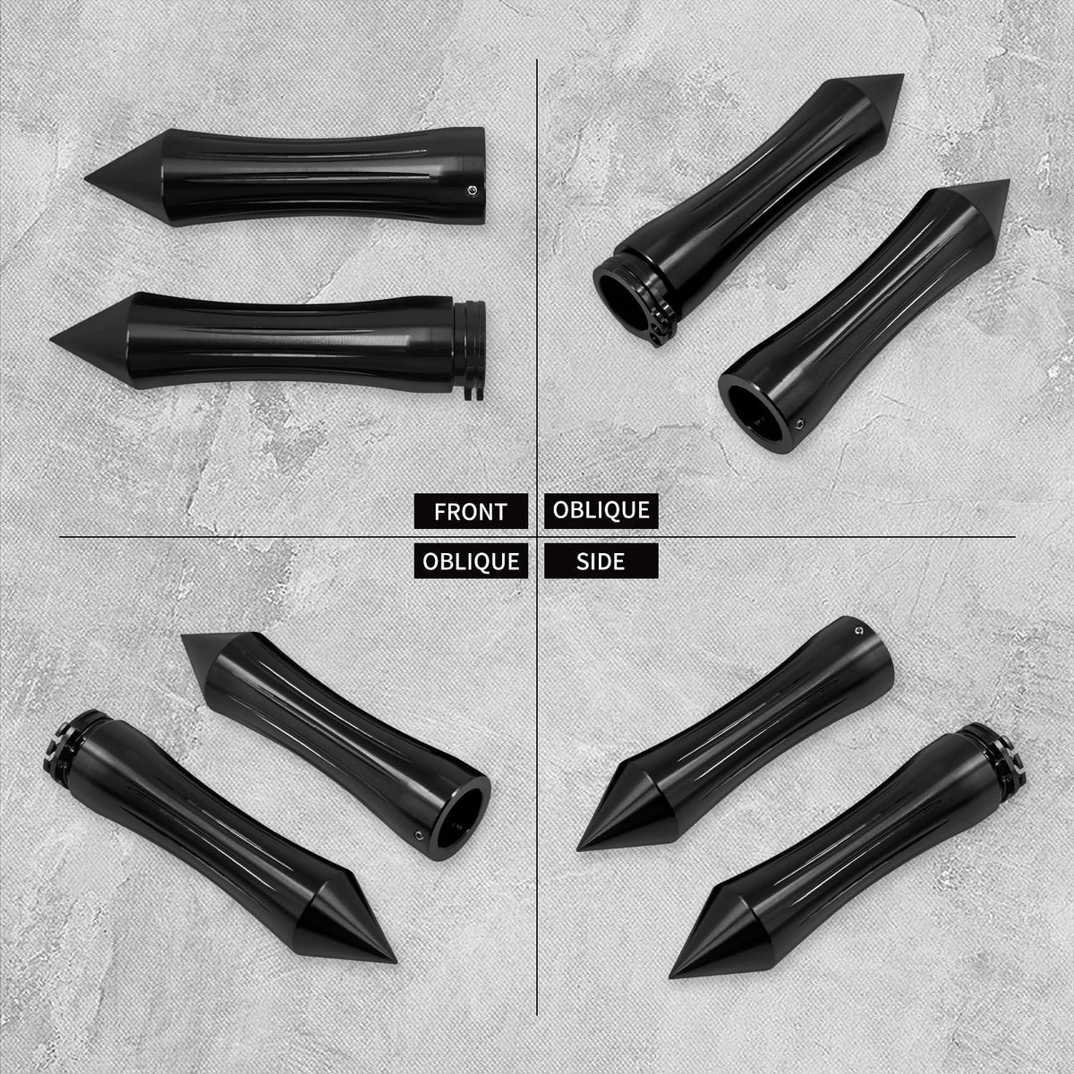 Poignées de guidon pointues 25mm (1 pouce), Chrome ou Noir - Harley-Davidson Sportster, Touring, Softail, Dyna, VRSC – photo 3/8