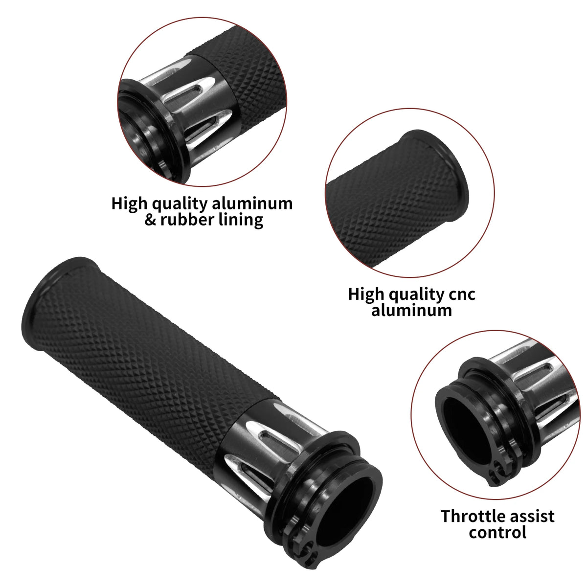 Poignées de guidon 1 po pour Harley Sportster, Dyna, Softail et Touring - vue 2