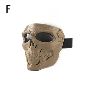 Masque de moto tête de mort rétro noir style biker - vue 12