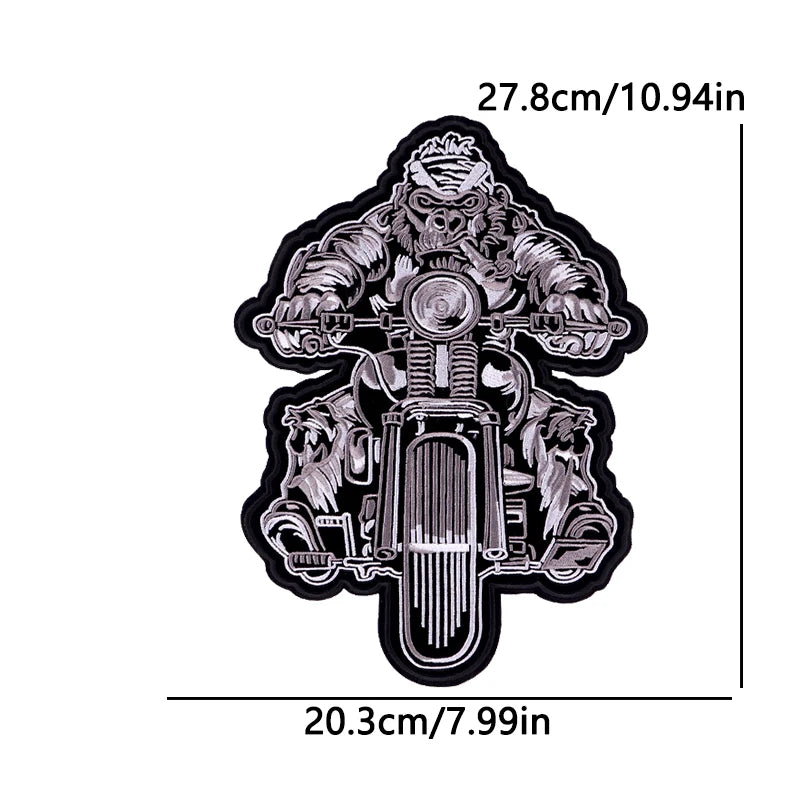 Grand écusson dorsal brodé Live To Ride style biker - vue 14