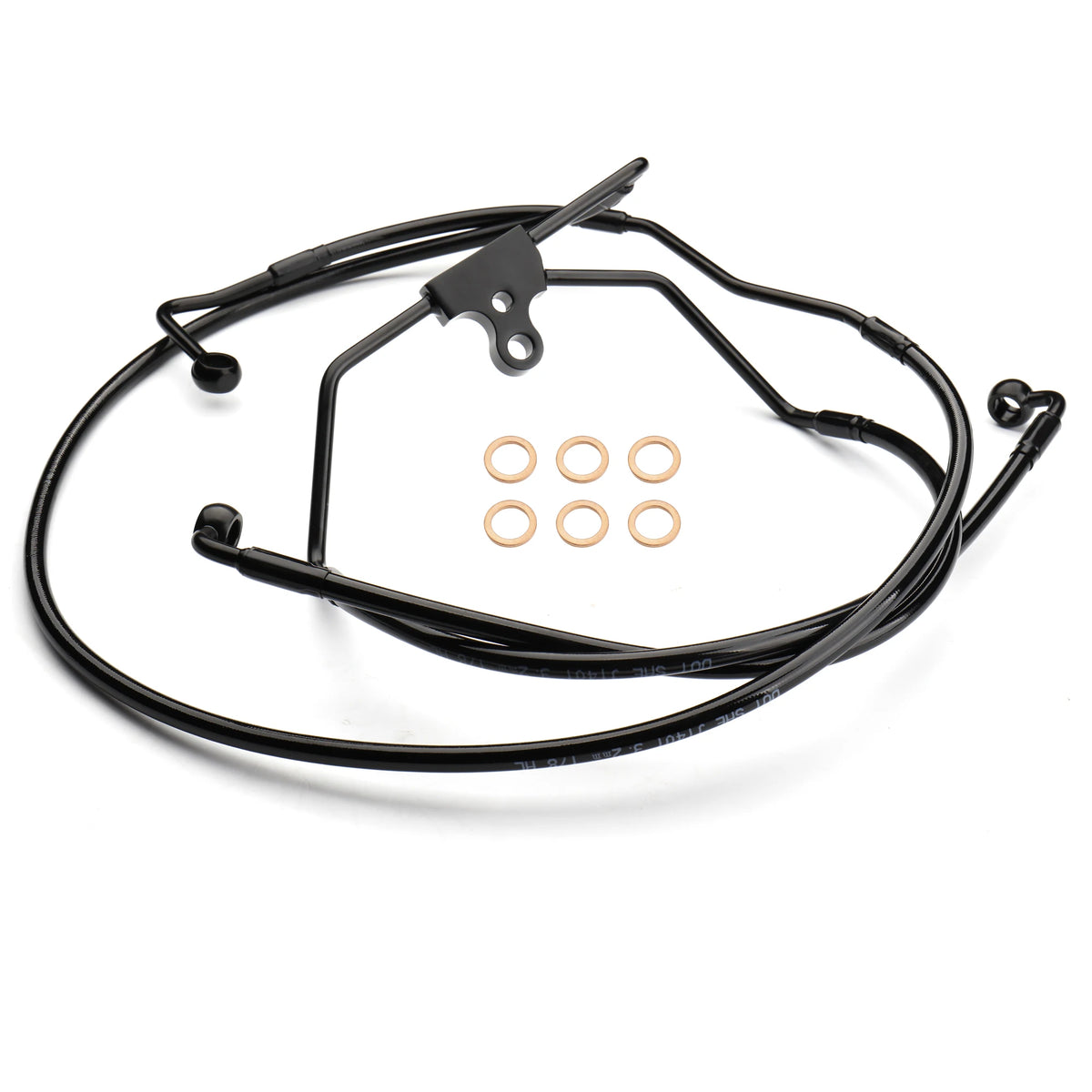 Durite de Frein Avant Inférieure Tressée Inox (Longueur d'Origine) - Harley-Davidson Touring ABS 2008-2013 – photo 1/7