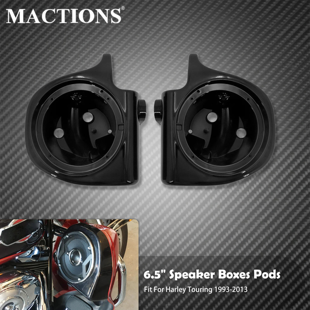 Boîtiers de Haut-Parleurs 6,5" pour Carénage Inférieur - Harley-Davidson Touring 1993-2013 – photo 1/6