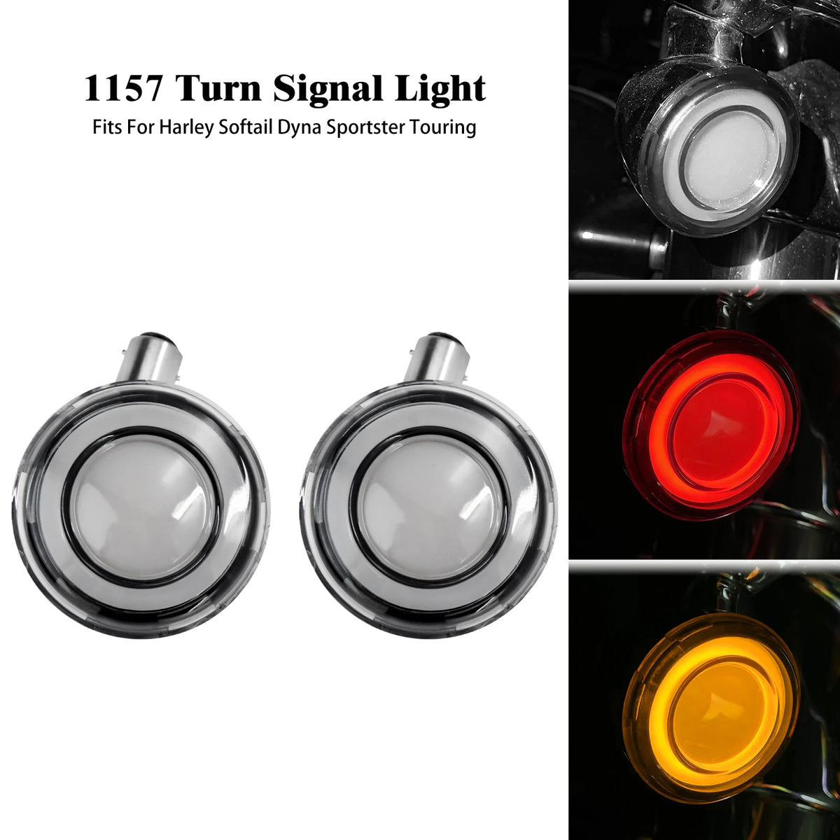 Inserts de clignotants LED 1157 pour Harley Touring Softail - vue 1