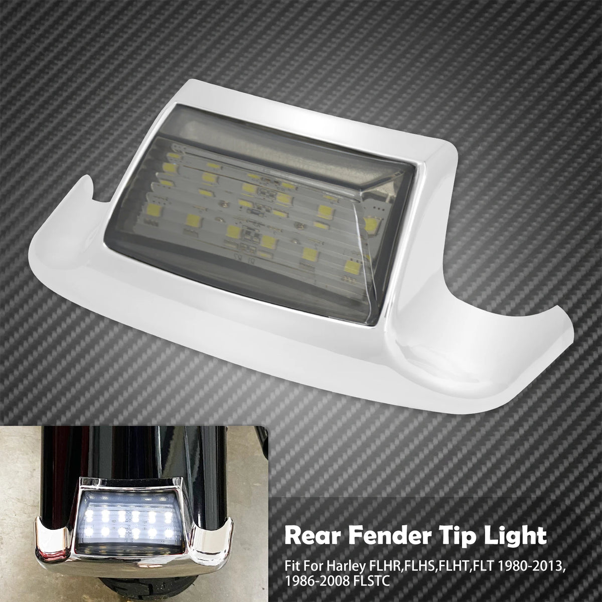 Feu de Garde-boue Arrière LED (Fender Tip) Fumé/Ambre/Rouge - Harley-Davidson Touring Road King, Softail 1980-2013 – photo 9/9