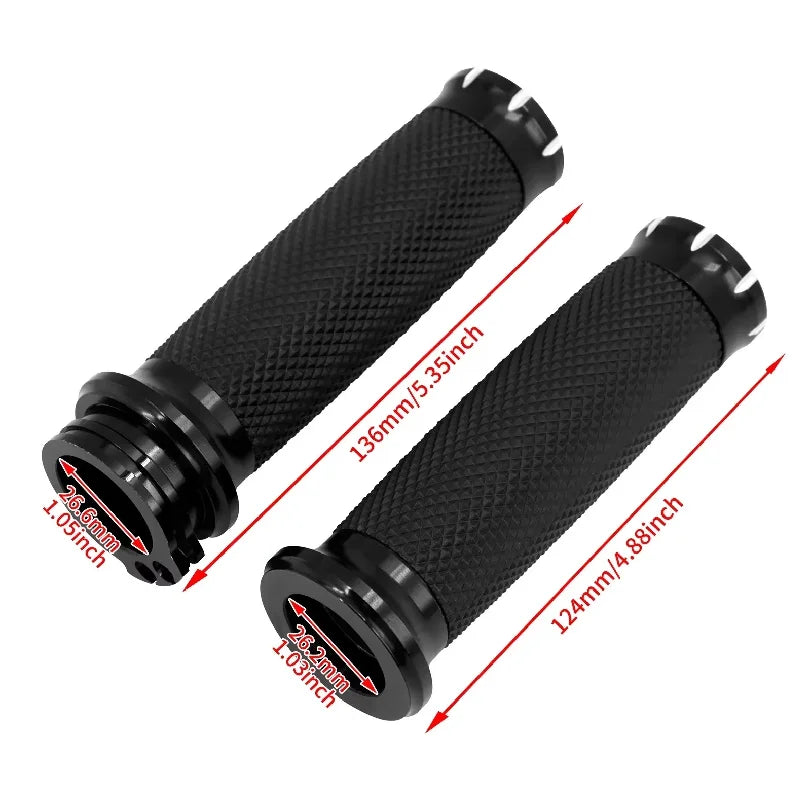 Poignées de guidon aluminium pour Harley Sportster Dyna Softail Touring - vue 4