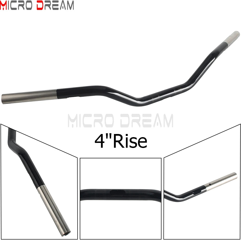 Guidon style motocross inox 1 pouce pour Harley Road Glide, Street Glide et Softail - vue 3