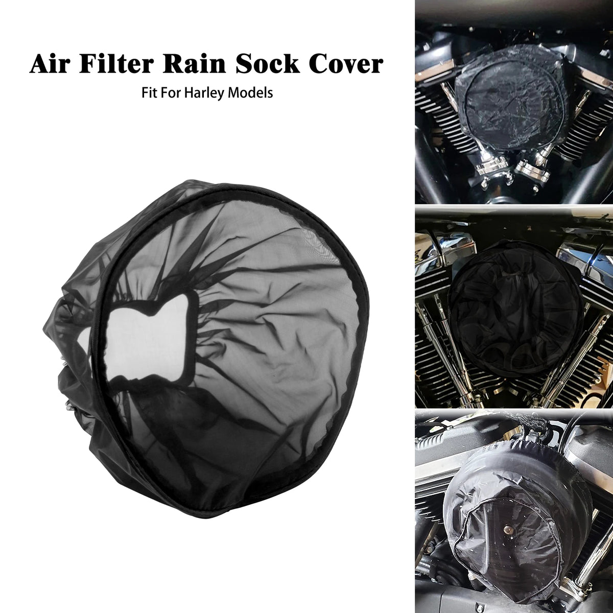 Chaussette de pluie noire pour filtre à air pour Harley Touring Softail 114 117 - vue 12