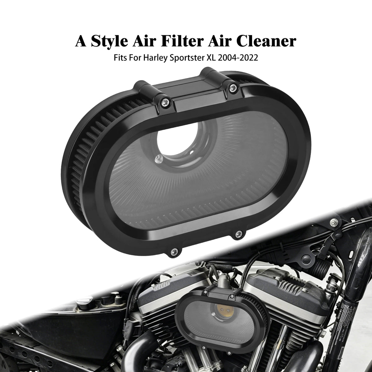 Filtre à air avec anneau décoratif rouge pour Harley-Davidson Sportster - vue 9