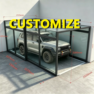 Abri de voiture pliable moderne en aluminium pour jardin - vue 1