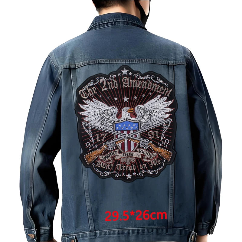 Grand écusson dorsal brodé style biker moto pour blouson - vue 14