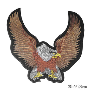 Grand écusson brodé aigle doré drapeau USA pour blouson moto - vue 10
