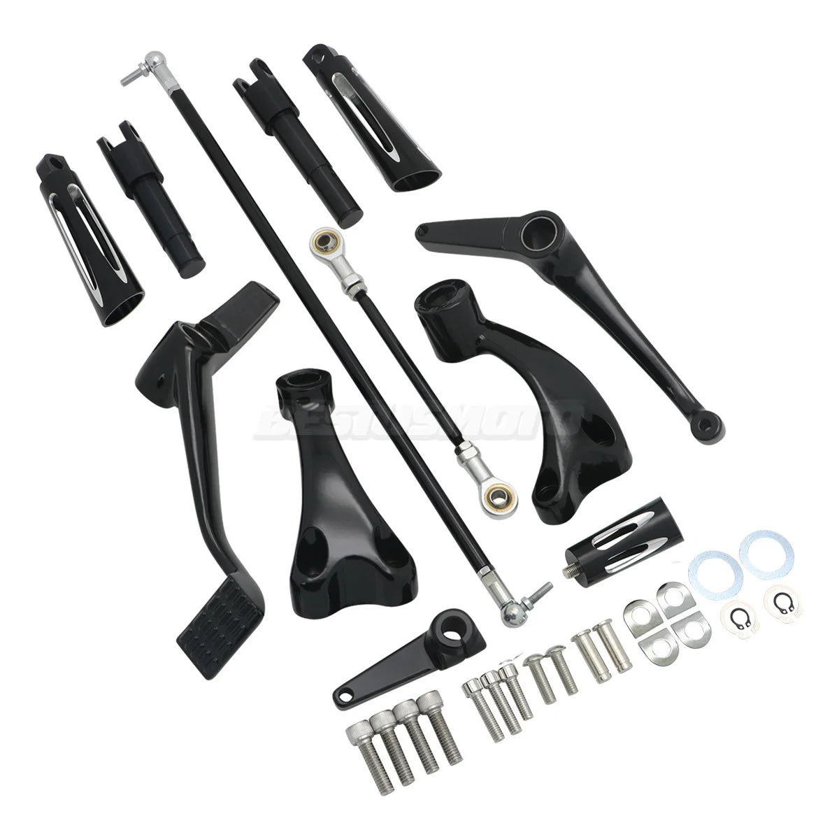 Kit complet commandes avancées CNC, repose-pieds, leviers et biellettes pour Harley-Davidson Sportster XL 883, 1200, 48 2004-2024 – photo 6/20