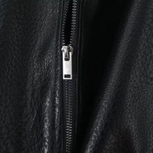 Veste oversize en simili cuir noir pour femme - vue de face - vue 5