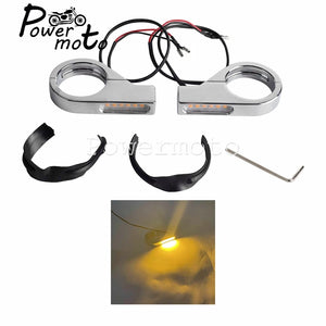 Clignotants LED de fourche 41 mm pour Harley - vue 11
