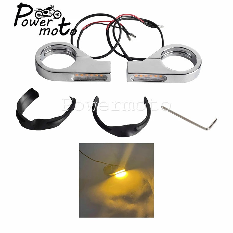 Clignotants LED de fourche 41 mm pour Harley - vue 11