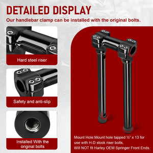 Rehausseur de guidon monobloc 12 pouces, diamètre 1 pouce - Harley-Davidson Sportster, Softail, Dyna – photo 4/7