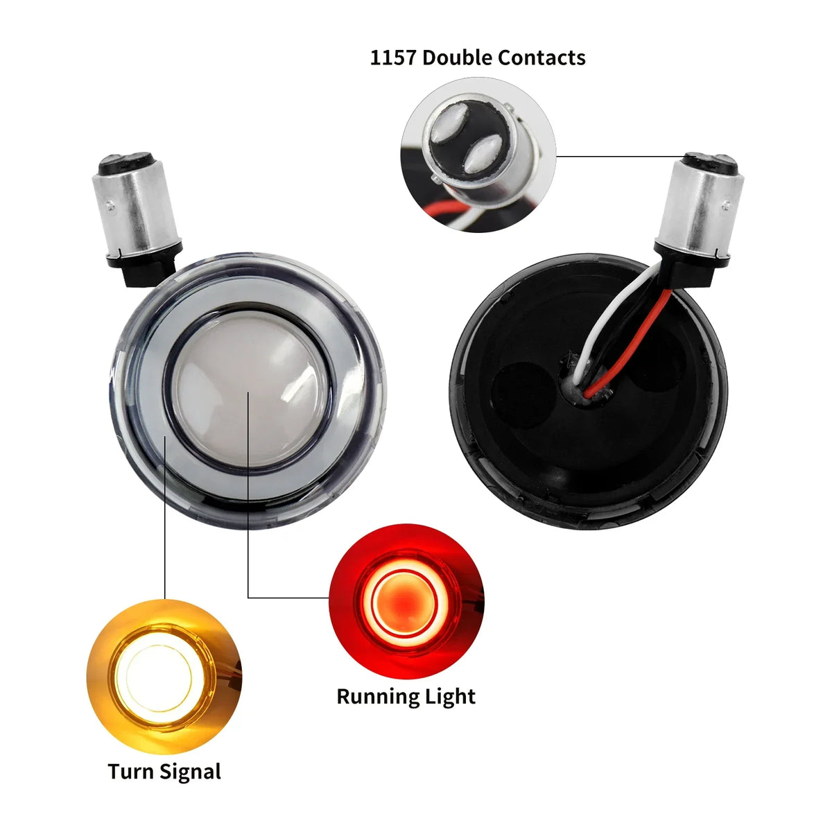 Inserts de clignotants LED 1157 pour Harley Touring Softail - vue 5
