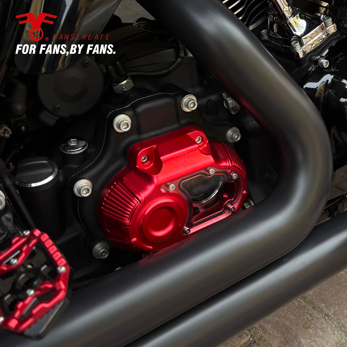 Cache latéral de boîte de vitesse à hublot pour Harley Touring Dyna Softail - vue 5