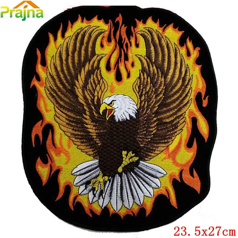 Écusson dorsal brodé biker punk crâne aigle - vue 26