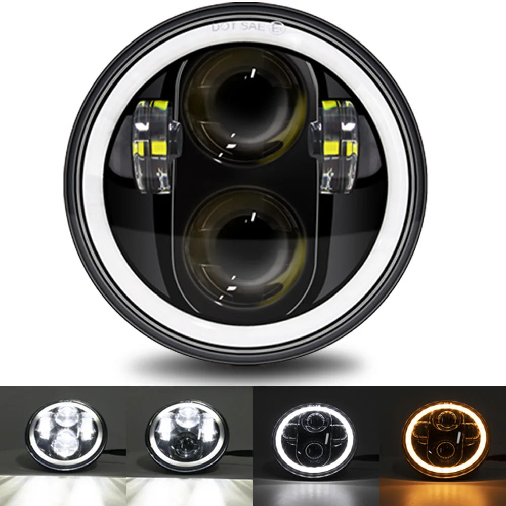 Phare LED 5,75 pouces pour Harley Sportster Dyna - vue 9
