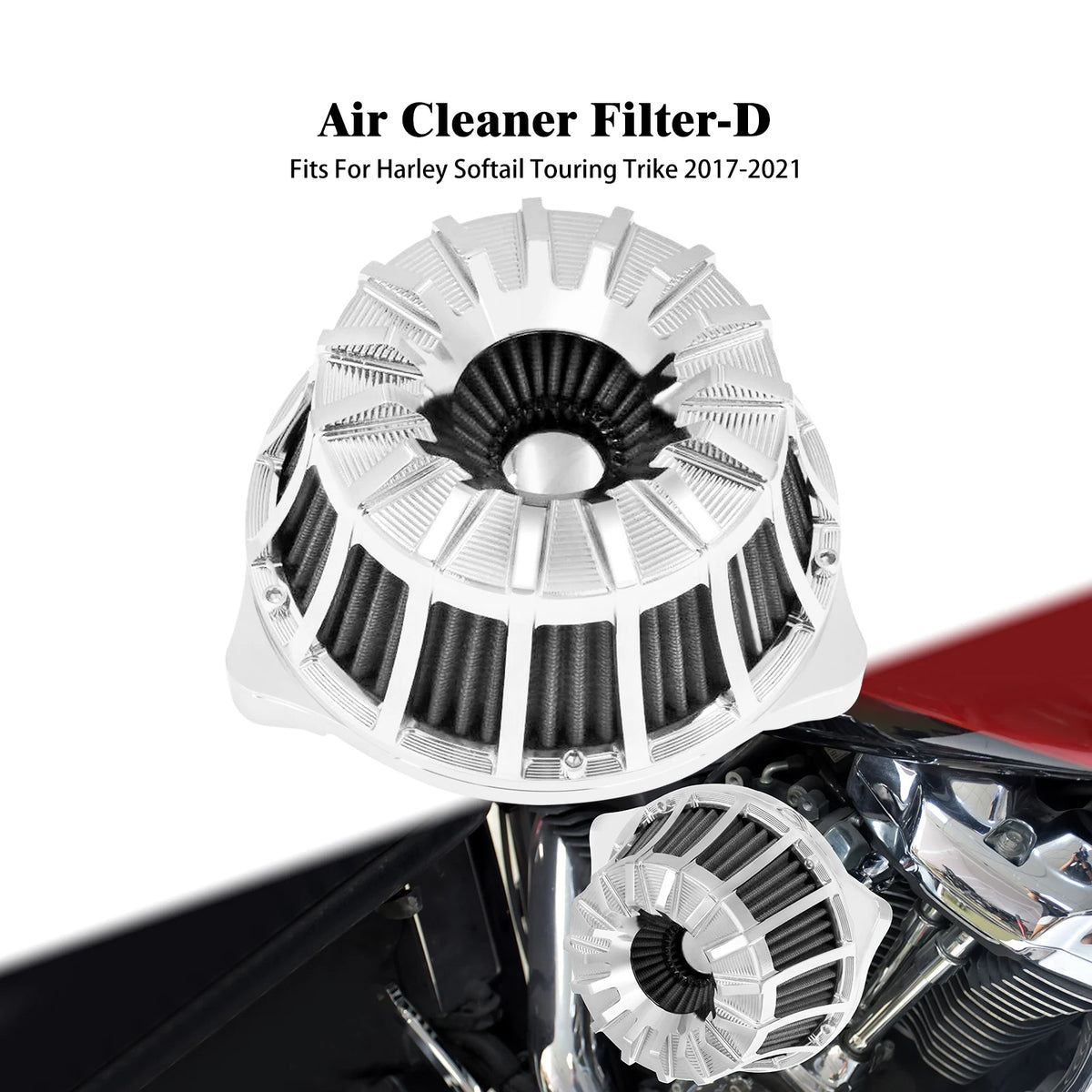Filtre à Air Chromé - Harley-Davidson Touring, Road Glide FLHR, Softail, Dyna, Fat Boy, Sportster XL 883/1200 – photo 8/10