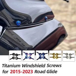 Boulons de Pare-brise Titane Colorés pour Harley Road Glide 2015-2023 – photo 1/13