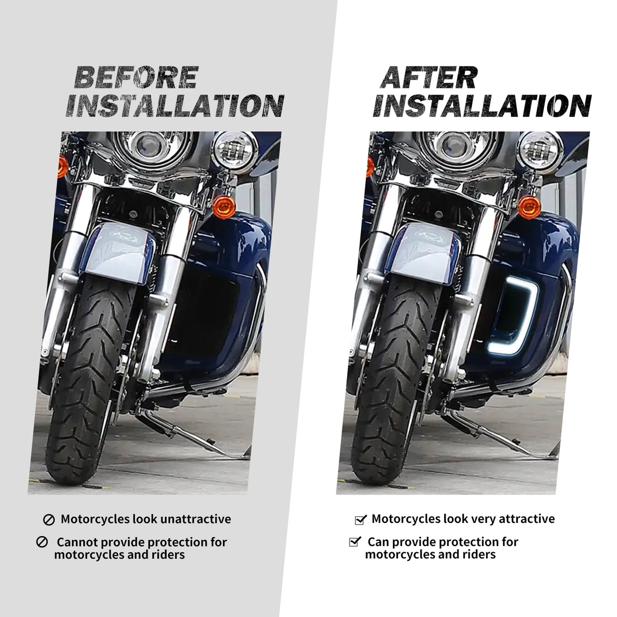 Carénages Bas Ventilés avec Boîtes à Gants et Feux LED - Harley Touring FLTRX/FLHX/FLHT/CVO 2014-2024 – photo 6/7