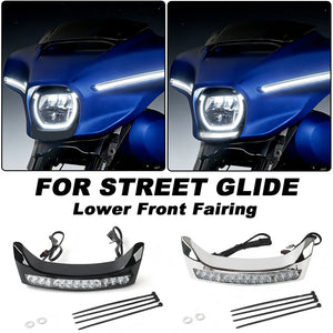 Feu de carénage LED chrome et ambre pour carénage batwing Harley-Davidson - vue 1