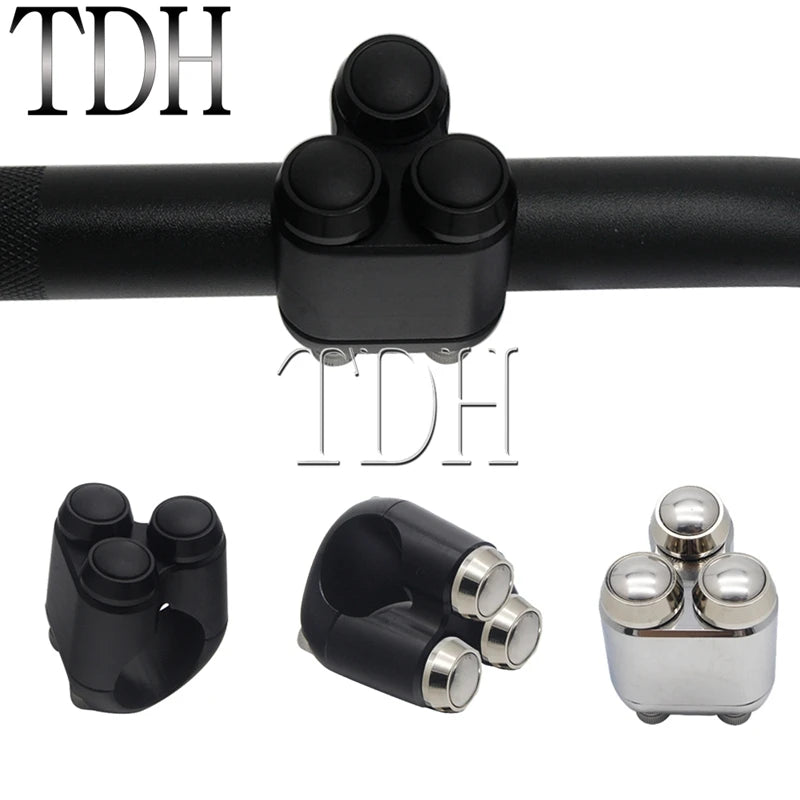 Commodo 2 ou 3 boutons pour Harley guidon 22/25 mm - vue 3