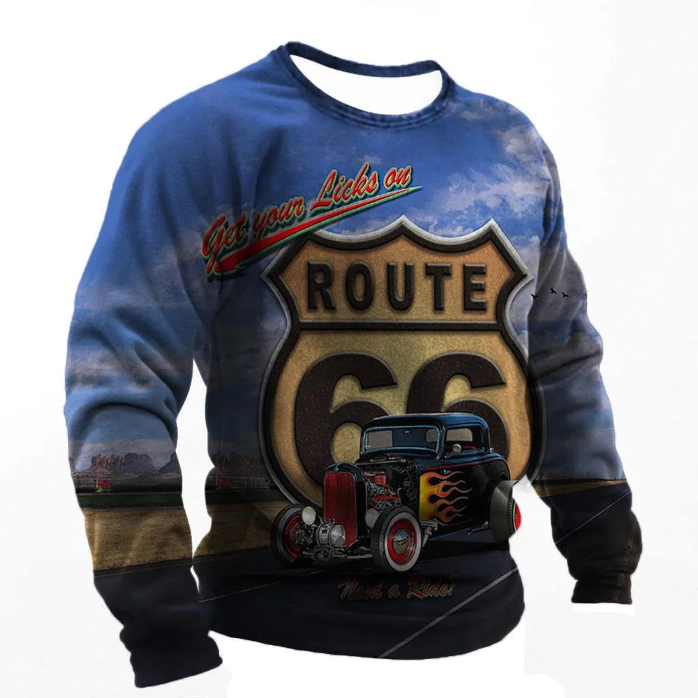 T-shirt manches longues homme Route 66, style biker vintage - vue 17