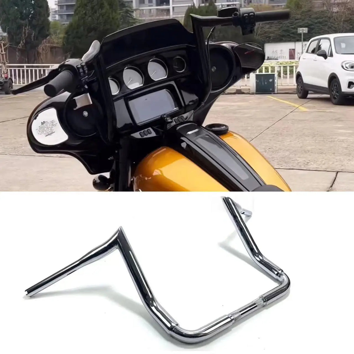 Guidon ape hanger 38 mm pour Harley Street Glide - vue 1