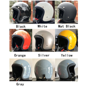 Casque moto rétro compact noir style japonais - vue de trois quarts - vue 4