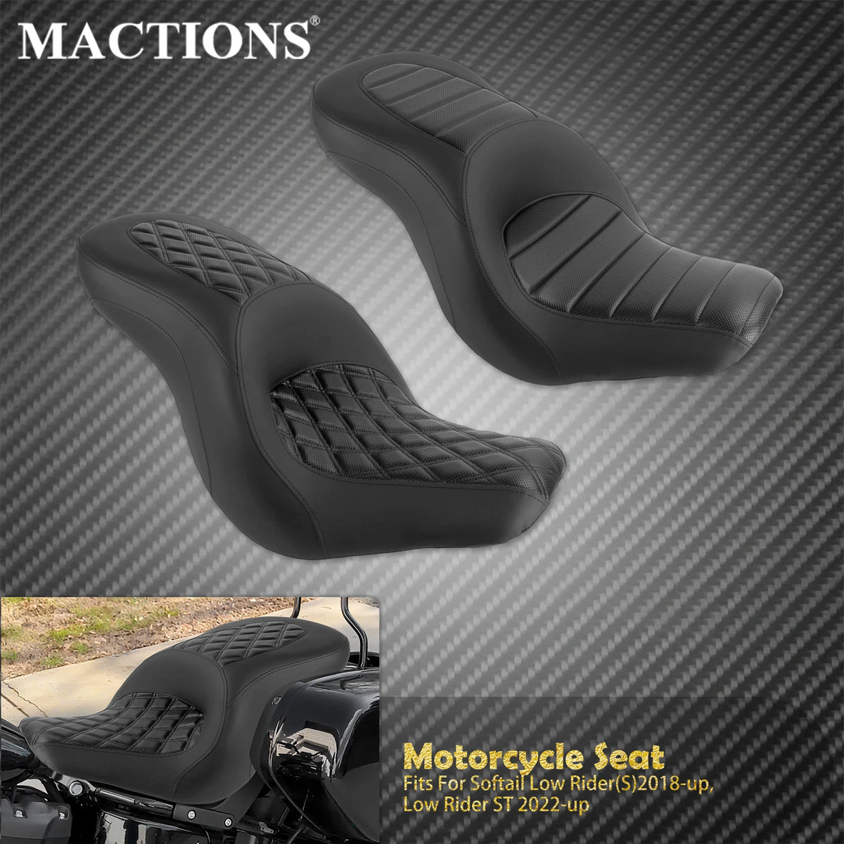 Selle Biplace Conducteur/Passager - Harley Softail Sport Glide, Low Rider, Low Rider S, Low Rider ST 2018-2024 – photo 1/8