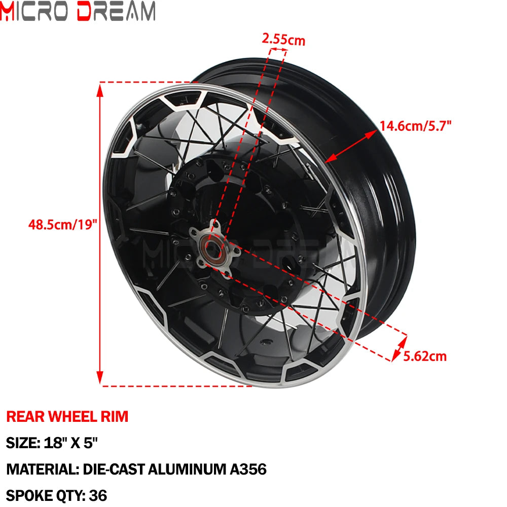 Jantes Avant 21x3,5'' Double Disque et Arrière 18x5'' à Rayons - Harley-Davidson Touring 2021 et plus (freins ABS) – photo 6/6