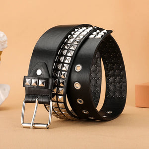 Ceinture noire à rivets style punk rock Y2K - vue 6