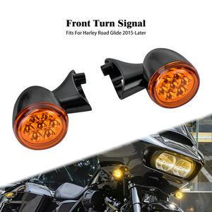 Clignotant avant LED chromé pour Harley-Davidson Touring Road Glide - vue 10