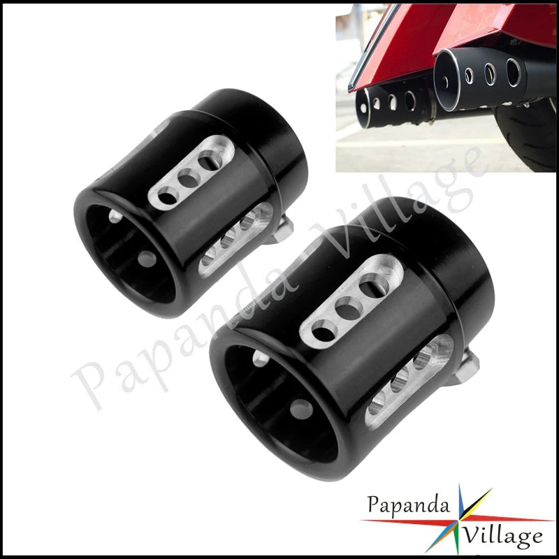 Embout d'échappement aluminium noir pour Harley Touring - vue 4
