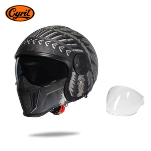 Casque moto modulable rétro, mentonnière relevée - vue 21