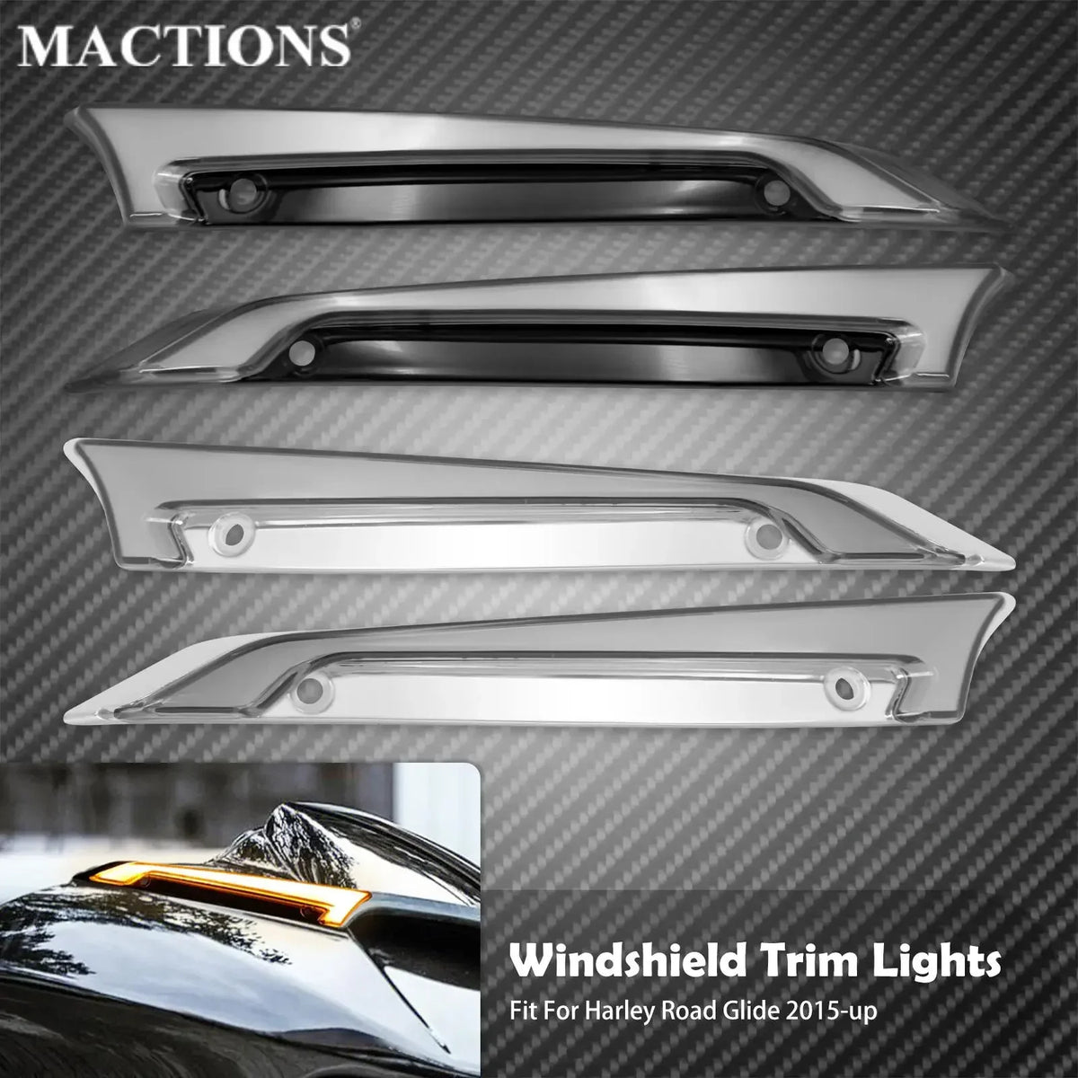Feux LED Décoratifs de Pare-Brise avec Clignotant - Harley-Davidson Road Glide 2015-2023 – photo 1/8