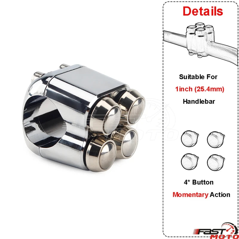 Commodo à boutons poussoirs pour guidon Harley - vue 7