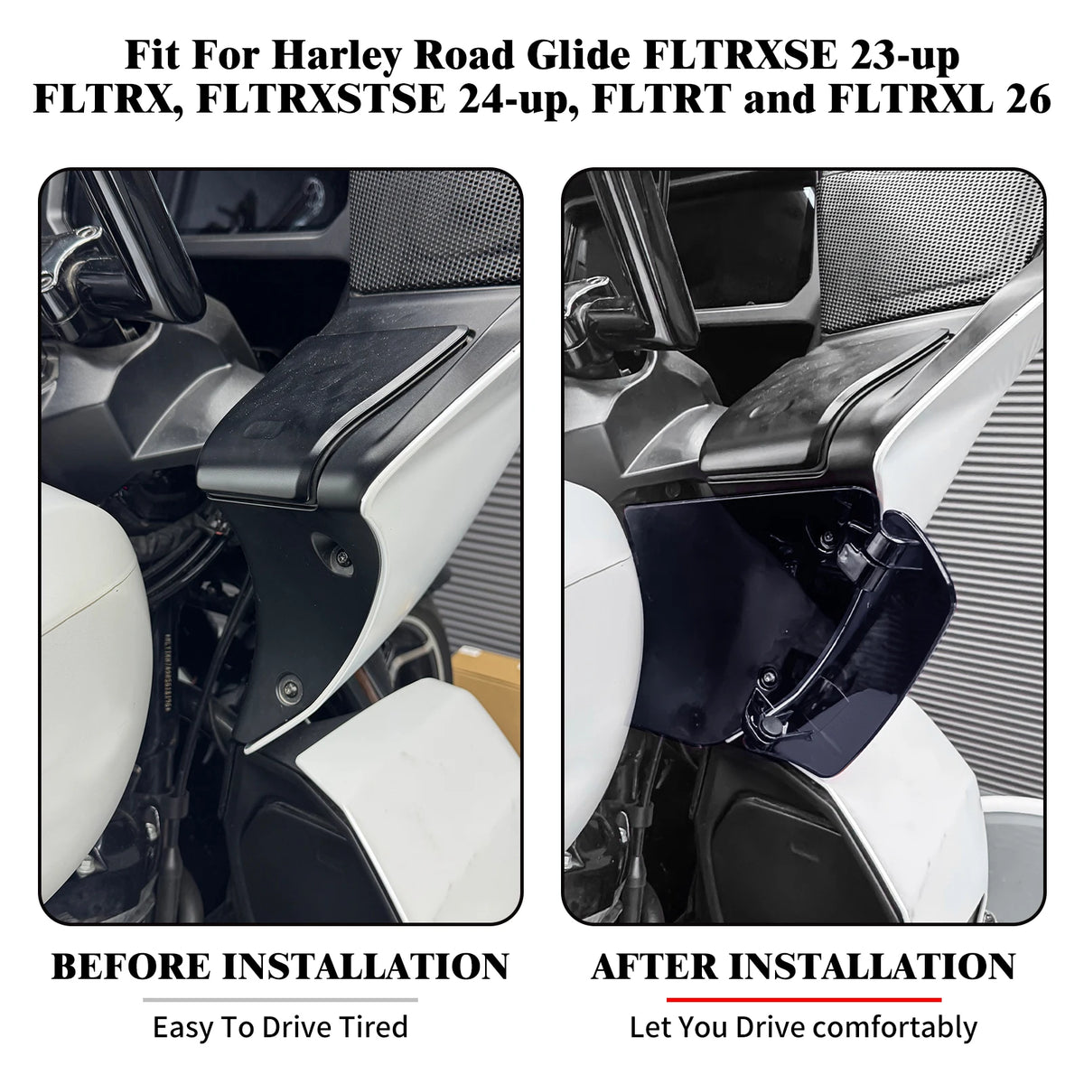 Déflecteurs d'Air Latéraux Réglables (Ailettes) - Harley-Davidson Touring CVO Road Glide, Road Glide, Road Glide ST/3/Limited 2023-2026 – photo 2/11