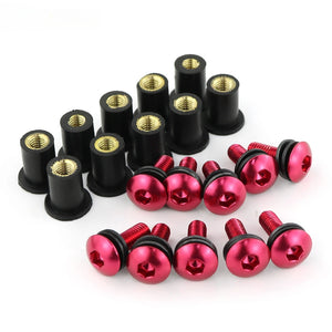 Kit d'écrous caoutchouc colorés pour fixation de pare-brise moto - vue 9