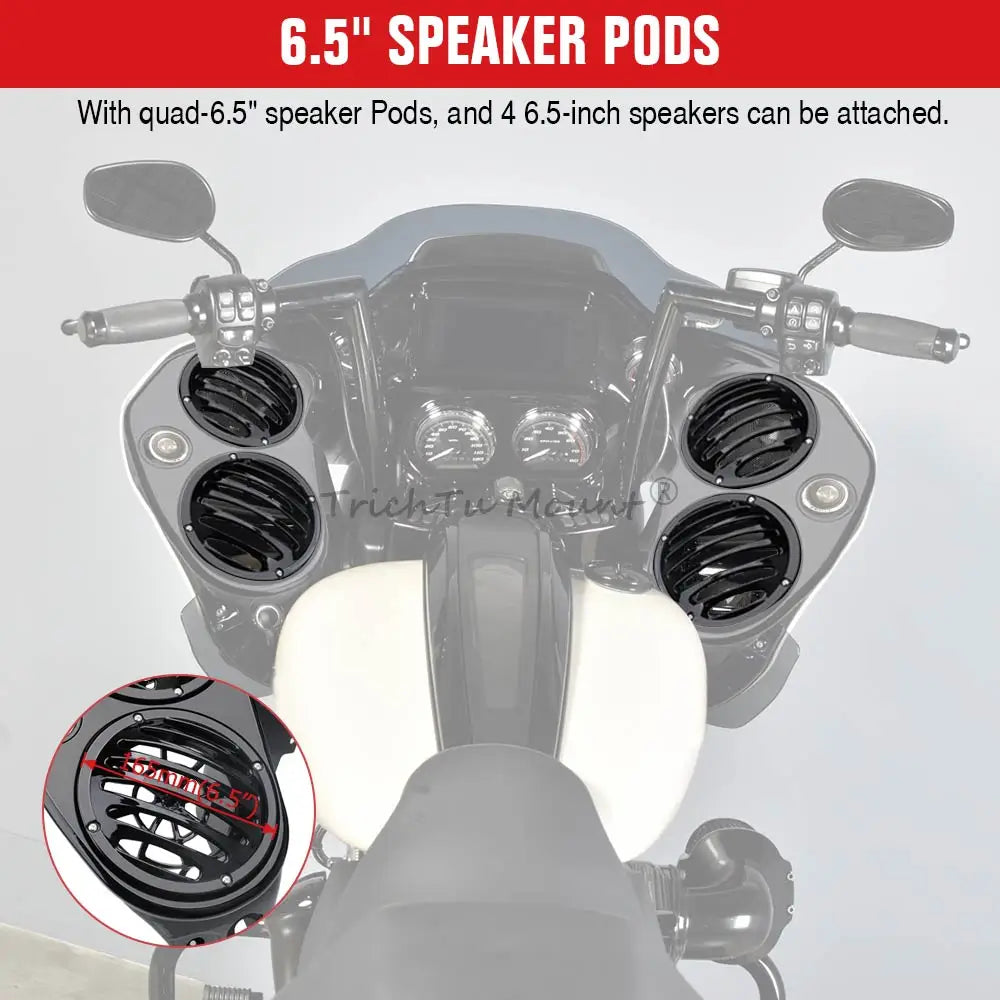 Cache de carénage intérieur avec supports haut-parleurs pour moto Harley - vue 4