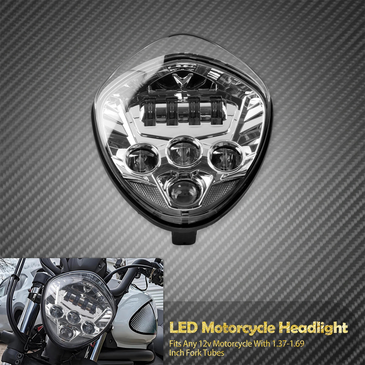 Phare Avant LED Rond 7'' Feux de Route/Croisement - Universel Harley-Davidson Touring, Dyna, Softail, Sportster – photo 7/8