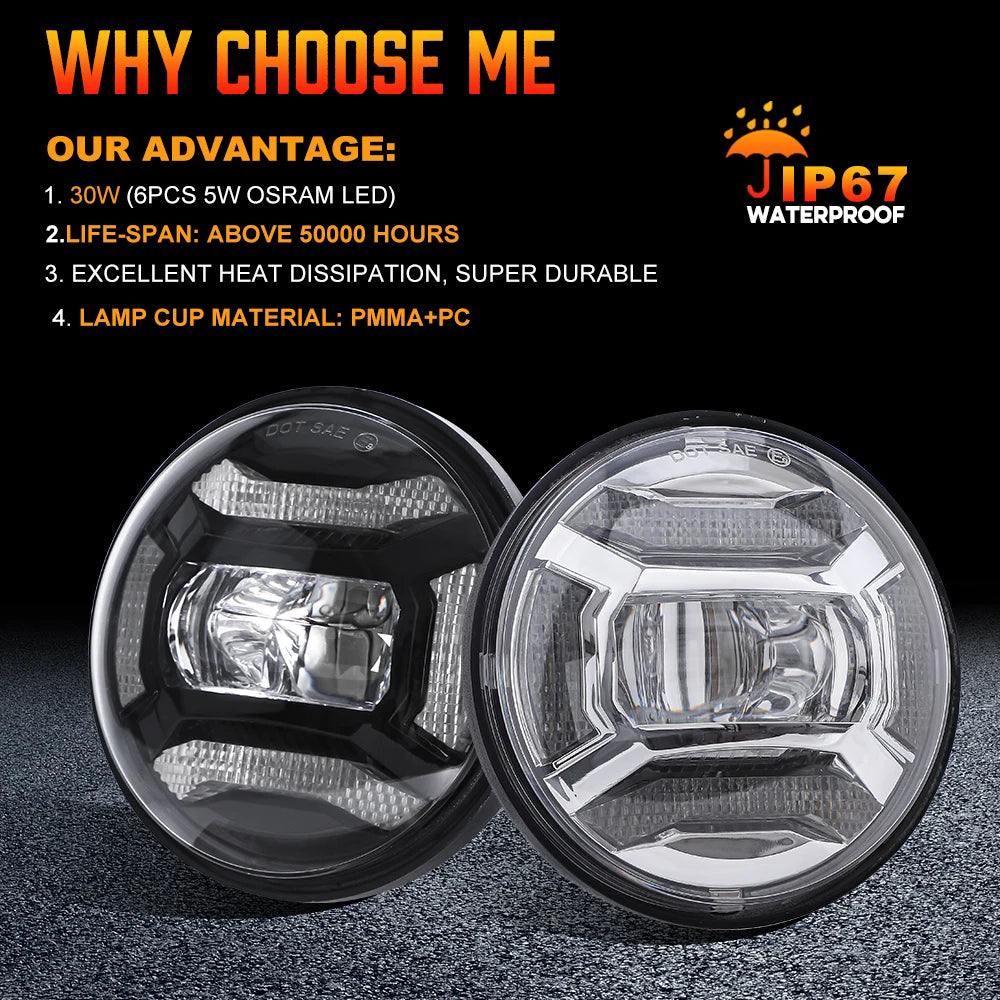 Feux additionnels LED pour Harley Road King Electra Glide - vue 3