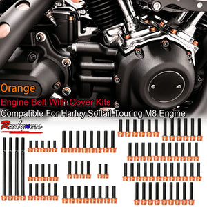 Kit de boulons et caches colorés pour moteur Harley Softail - vue 8