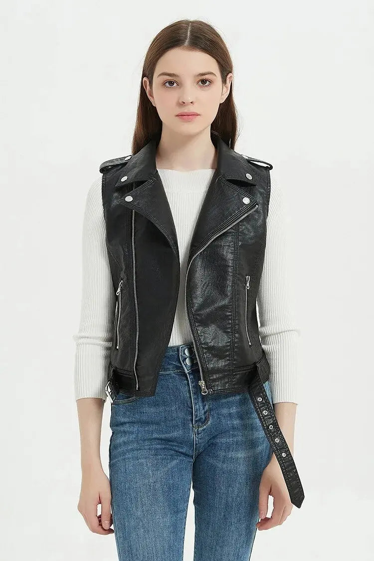 Gilet simili cuir femme grande taille - vue produit - vue 4